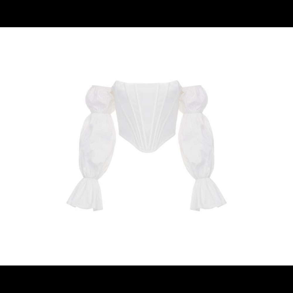 Brand new wi/ tags white puff sleeve corset top